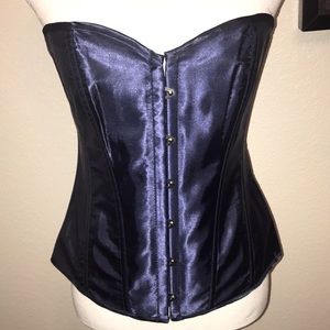 NWOT Shiny Blue Corset Bustier Lingerie Intimates Plus Size 2X
